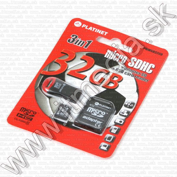Platinet _microSD-HC_ card 32GB *Class4* *3 year* + Card Reader (IT7918) Image of Platinet _microSD-HC_ card 32GB *Class4* *3 year* + Card Reader (IT7918)
