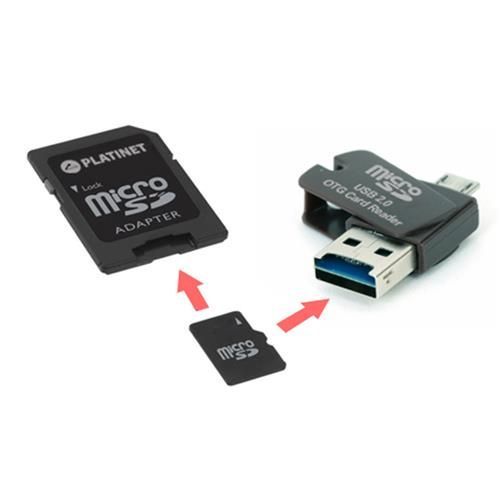 Image of Platinet microSD-HC card 32GB *Class10* 4in1 *OTG* !info (42225) (IT12221)
