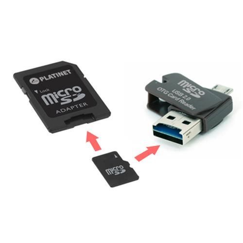 Platinet microSD-HC card 32GB *Class10* 4in1 *OTG* !info (42225) (IT12221) Image of Platinet microSD-HC card 32GB *Class10* 4in1 *OTG* !info (42225) (IT12221)