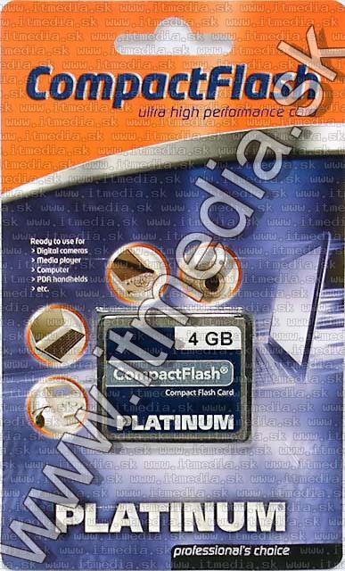 Image of Platinum Compact Flash (CF) card 4GB *HS* (IT4862)