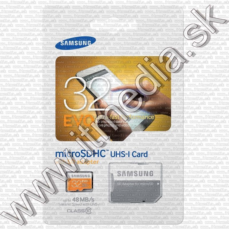 Image of Samsung microSD-HC kártya 32GB UHS-I U1 Class10 + adapter (48/10 MBps) (IT12332)