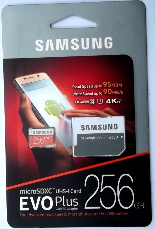 Image of Samsung microSD-XC card 256GB UHS-I U3 + adapter (95/90 MBps) Info! (IT12311)