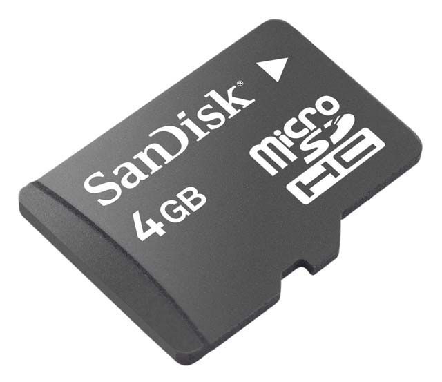 Image of Sandisk microSD-HC card 4GB class2 *no adapter* (IT4645)