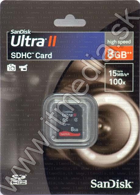 Image of Sandisk SD-HC card 8GB *Ultra II* 20MBps (IT4643)