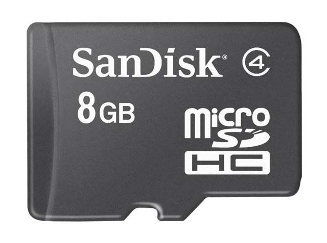 Image of Sandisk microSD-HC card 8GB class2 *no adapter* (IT4646)