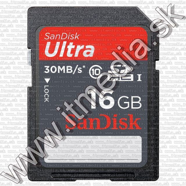 Image of Sandisk SD-HC kártya 16GB UHS-I U1 *Ultra* Class10 30MB/s (IT8594)