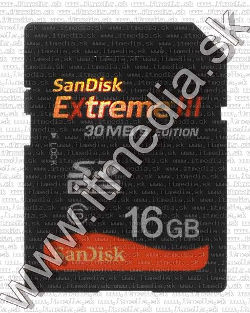 Image of Sandisk SD-HC card 16GB *Extreme III* 30MBps (IT4640)