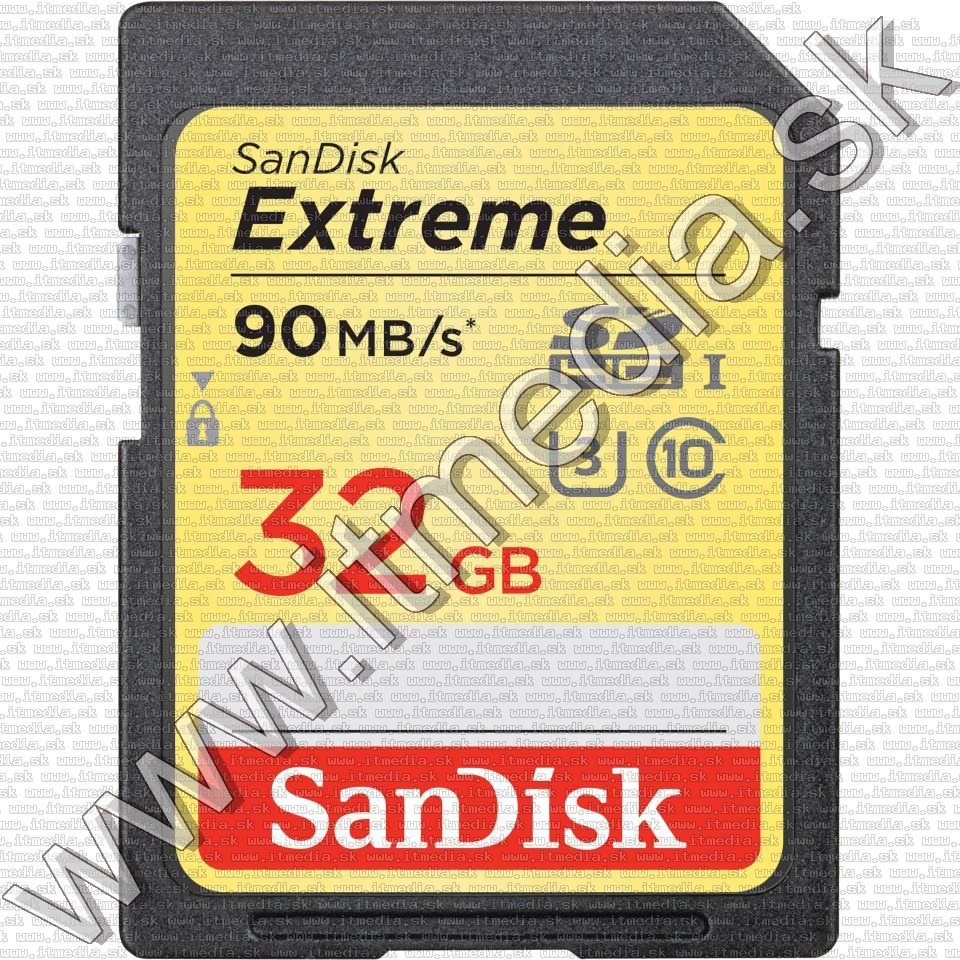 Image of Sandisk SD-HC kártya 32GB UHS-I U3 *Extreme* Class10 90/40 MB/s (IT8599)