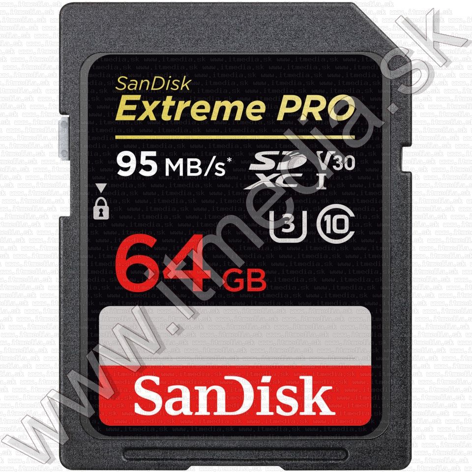 Image of Sandisk SD-XC kártya 64GB UHS-I U3 V30 *Extreme* Class10 95/90 MB/s (IT12750)