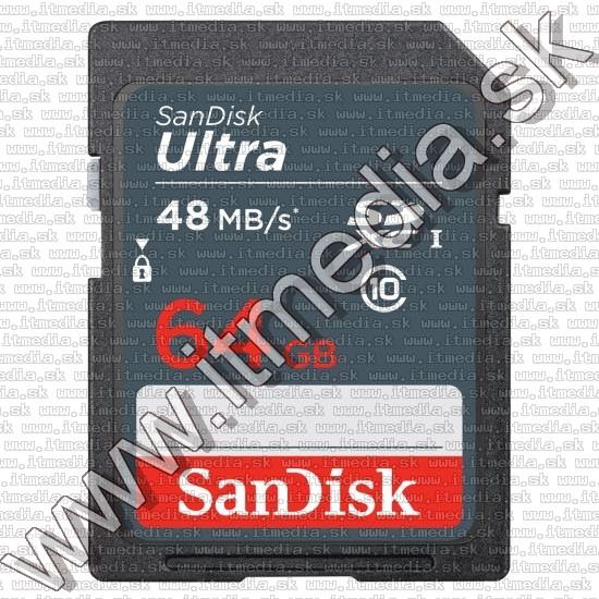 Image of Sandisk SD-XC kártya 64GB UHS-I U1 *Ultra* Class10 48MB/s (IT12758)