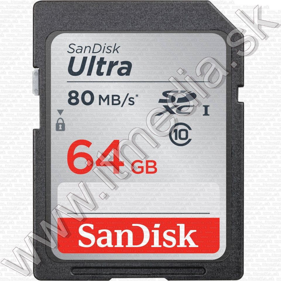 Sandisk SD-XC kártya 64GB UHS-I U1 *Ultra* Class10 80MB/s (IT11631) Image of Sandisk SD-XC kártya 64GB UHS-I U1 *Ultra* Class10 80MB/s (IT11631)