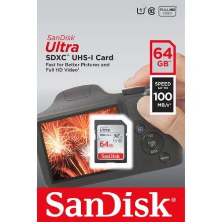 Image of Sandisk SD-XC kártya 64GB UHS-I U1 *Ultra* Class10 100MB/s (IT14489)