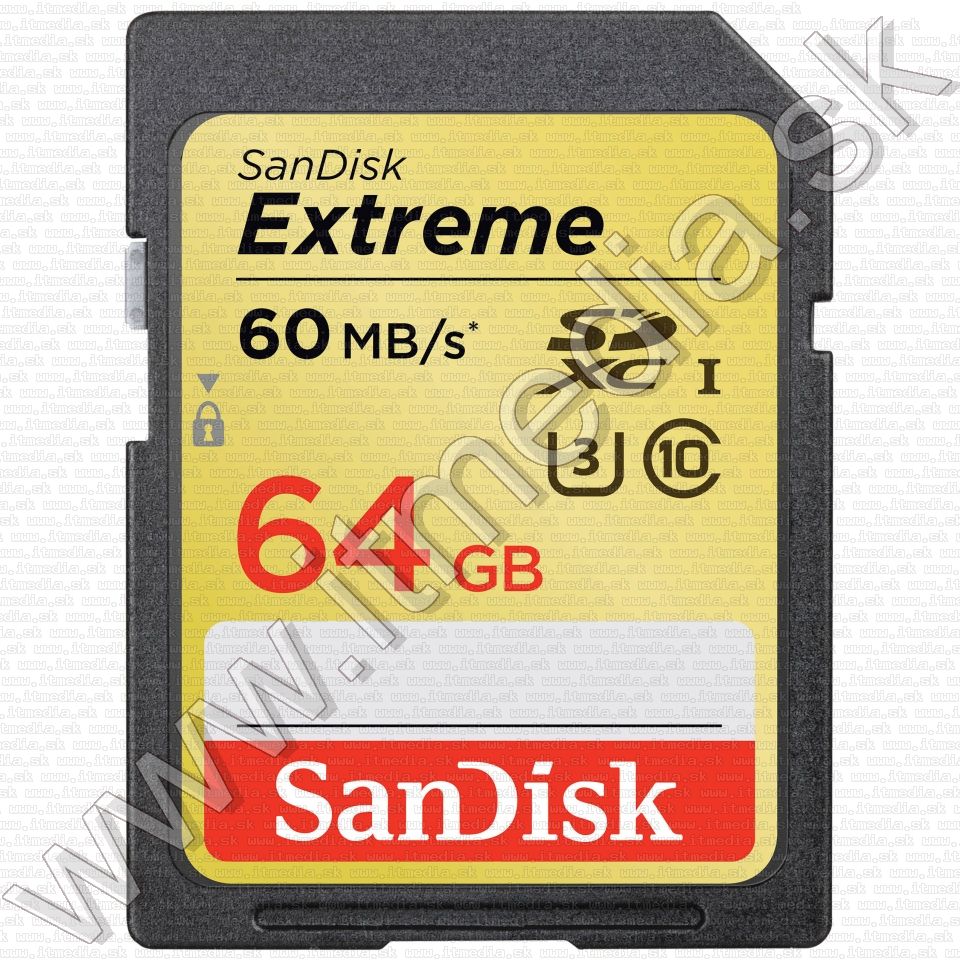 Image of Sandisk SD-XC kártya 64GB UHS-I U3 *Extreme* Class10 60MB/s (IT11469)