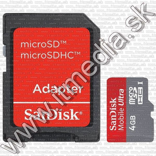 Sandisk microSD-HC card 4GB *Mobile Ultra CLASS6* INFO! (IT7753) Image of Sandisk microSD-HC card 4GB *Mobile Ultra CLASS6* INFO! (IT7753)