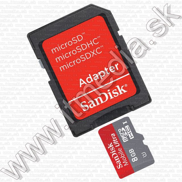 Image of Sandisk microSD-HC kártya 8GB UHS-I U1 *Ultra CLASS10* 48MB/s + adapter (IT7754)