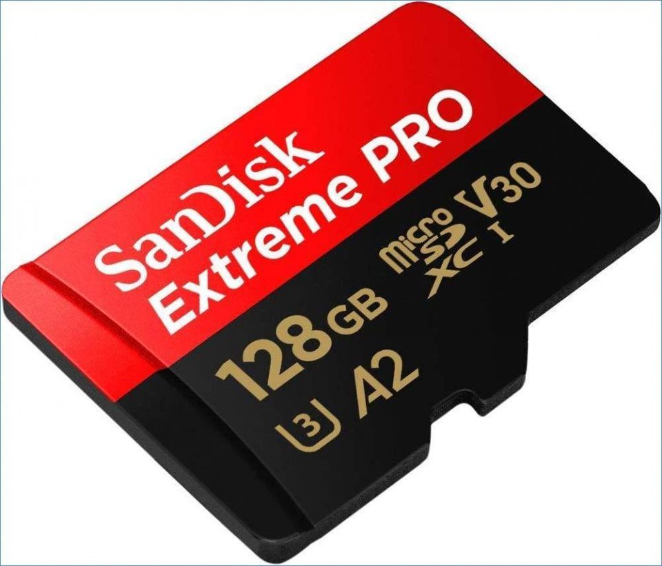 Image of Sandisk microSD-XC card 128GB UHS-I U3 V30 A2 *Extreme PRO* 200/90 MB/s (IT14061)
