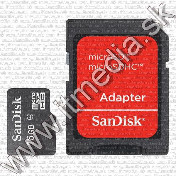 Sandisk microSD-HC kártya 16GB CLASS4 + adapter (IT7751) Image of Sandisk microSD-HC kártya 16GB CLASS4 + adapter (IT7751)