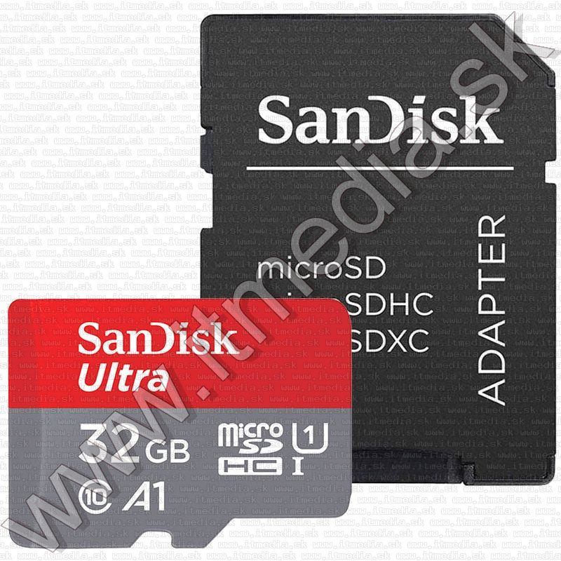 Image of Sandisk microSD-HC kártya 32GB UHS-I U1 A1 *Mobile Ultra Androidhoz* 120MB/s + adapter (IT14697)