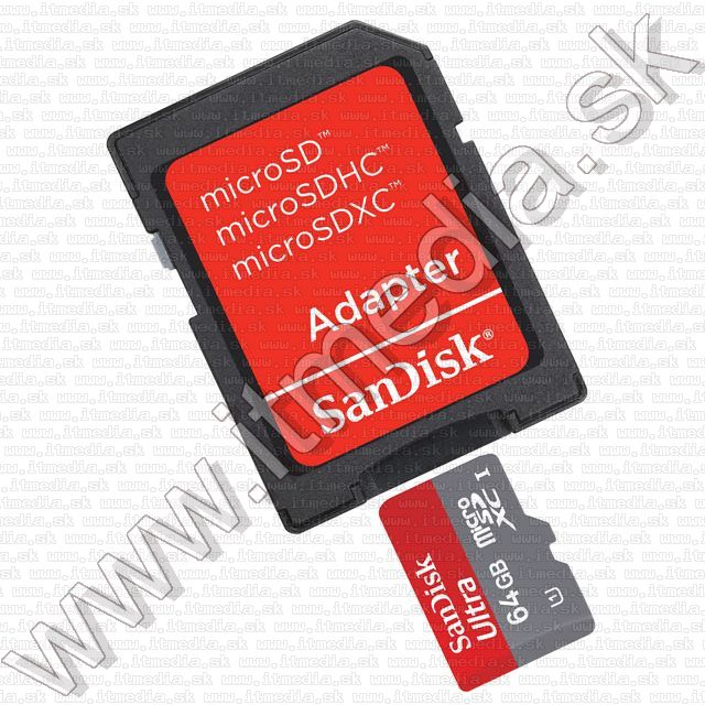 Image of Sandisk microSD-XC kártya 64GB UHS-I U1 *Ultra CLASS10* 48MB/s + adapter (IT8596)