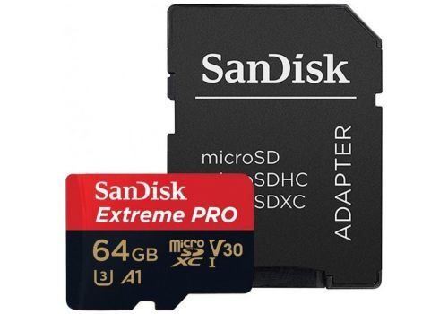 Image of Sandisk microSD-XC 64GB UHS-I U3 V30 A2 *Extreme PRO* [200R/90W] 4K UHD (IT13294)
