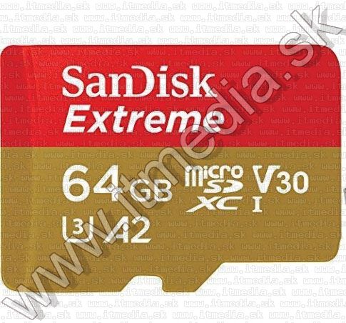 Image of Sandisk microSD-XC kártya 64GB UHS-I U3 V30 A2 [160R60W] +adapter (IT13636)