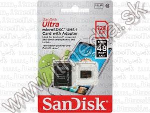 Sandisk microSD-XC kártya 128GB UHS-I U1 *Mobile Ultra CLASS10* 48MB/s + adapter (IT12661) Image of Sandisk microSD-XC kártya 128GB UHS-I U1 *Mobile Ultra CLASS10* 48MB/s + adapter (IT12661)