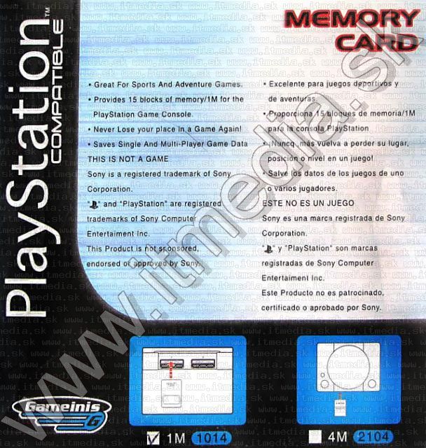 Image of Compatible PlayStation 1 Memorycard 1 MB (IT5271)