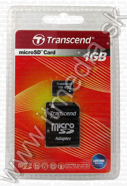 Image of TransCend *microSD* card 1GB *SD adapter* (IT5579)