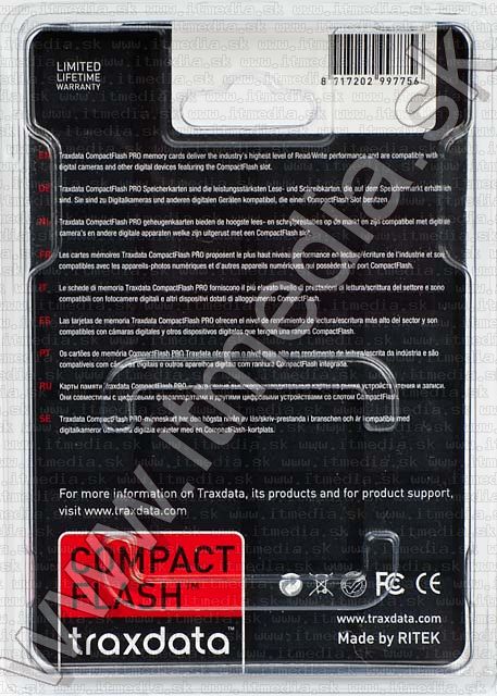 Image of Traxdata Compact Flash (CF) card 8GB PRO 233x (IT5130)