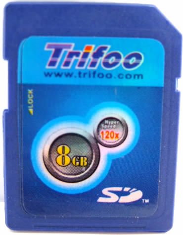 Image of Trifoo Secure Digital (SD-HC) card, 8GB info! (IT2502)