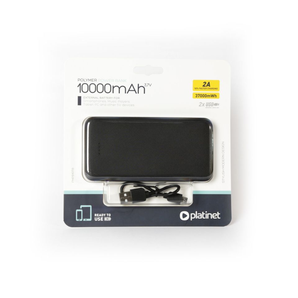 Platinet Powerbank Li-Po 10000mAh Black (44818) (IT14260) Image of Platinet Powerbank Li-Po 10000mAh Black (44818) (IT14260)