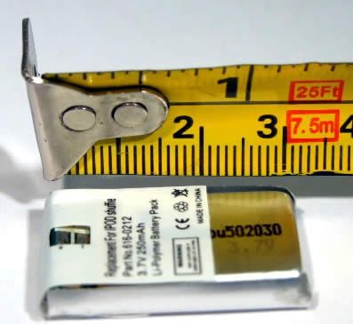 Image of Ipod Shuffle Accu (compatible) Li-Polymer 250mAh (IT3413)
