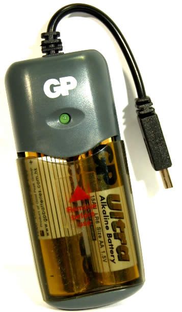 Image of GP Mobile Phone EMERGENCY Charger, 2xAA battery (IT3419)