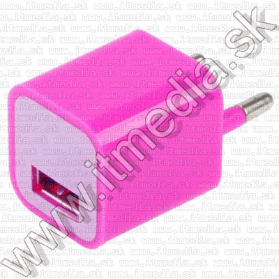 Image of Mini iPhone 230V USB charger *Cube* *PINK* INFO! (IT9120)