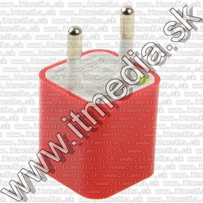 Image of Mini iPhone 230V USB charger *Cube* *RED* INFO! (IT9121)