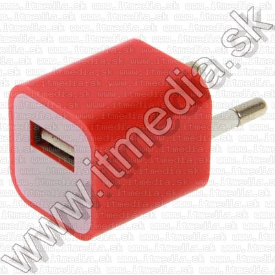 Image of Mini iPhone 230V USB charger *Cube* *RED* INFO! (IT9121)