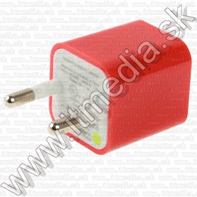 Image of Mini iPhone 230V USB charger *Cube* *RED* INFO! (IT9121)