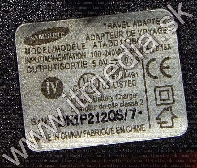 Image of Samsung G800, Omnia 110-230V mobile charger (IT3995)