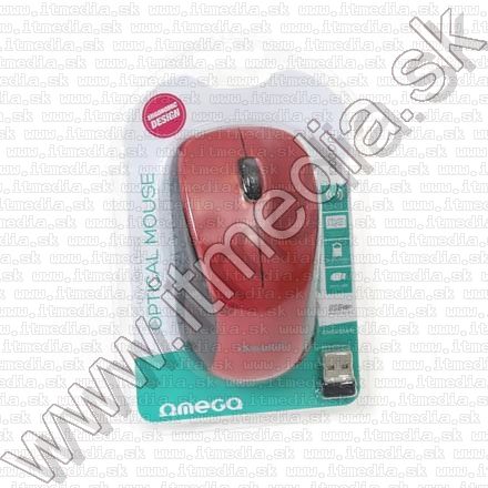 Image of Omega optikai egér Vezeték Nélküli (412WR) *Piros* 1000dpi (42981) (IT11954)