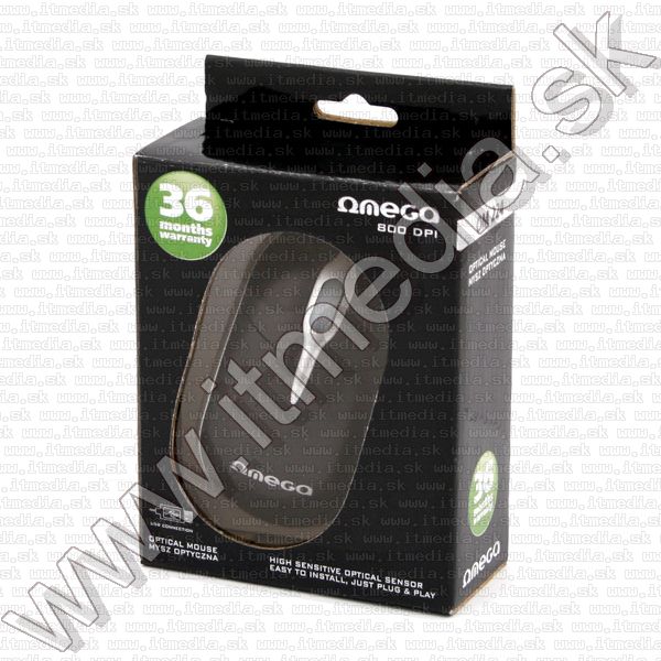 Image of Omega Optical Mouse USB (OM 224) *Black-Silver* (40622) (IT8834)