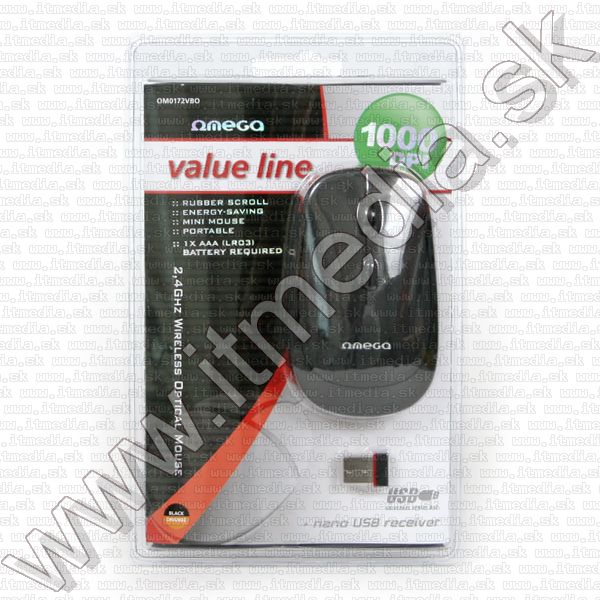 Image of Omega Optical Mouse WIRELESS 2.4GHz (OM 172) 1000dpi Black (IT8054)