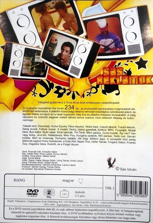 Image of DVD film *Sas reklámok* (Magyar, Retro válogatás a 70-es 80-as évek reklámjaiból) (IT12688)
