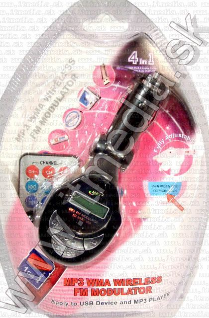Image of Car FM MP3-WMA player 3-in-1 SD USB Line-In, 12-24V (IT0995)