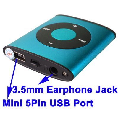 Image of Metal mini MP3 Player *microSD* *Baby Blue* (IT7766)
