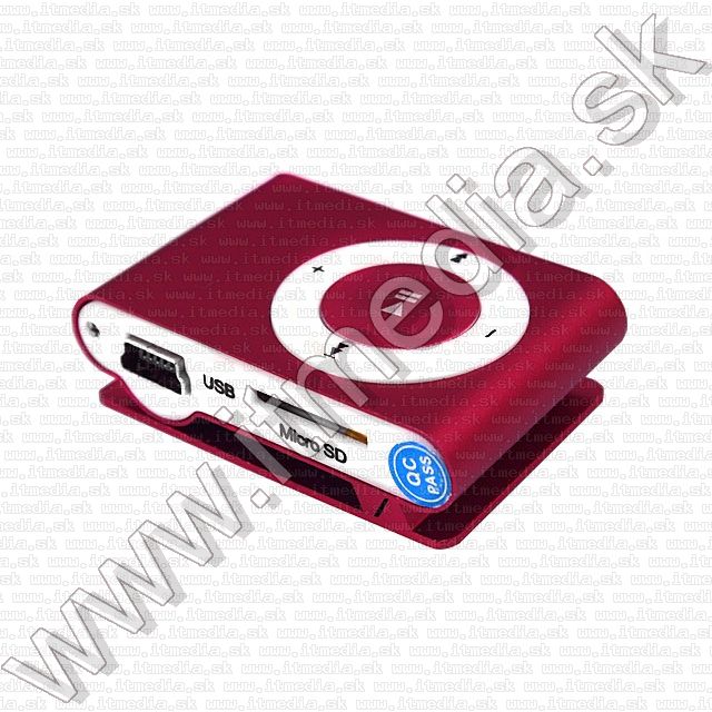 Image of Fém mini MP3 lejátszó *microSD* Piros (IT7765)