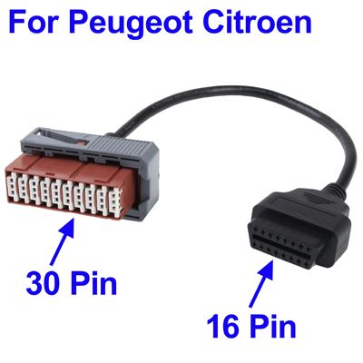 Image of OBD-II adapter kábel (30 pólusról 16 pólusra) Peugeot/Citroen (IT9142)