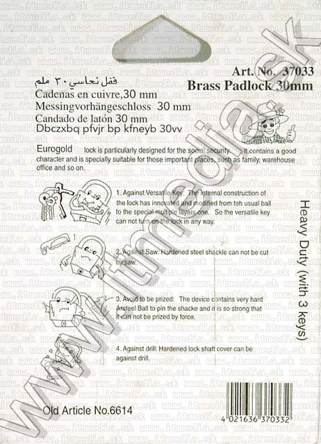 Image of EuroGold Padlock 30mm (IT3214)