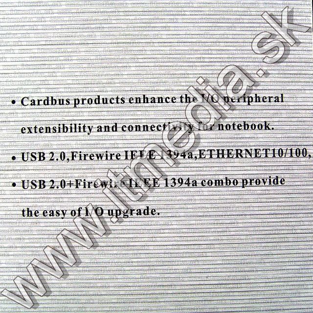 Image of PCMCIA 10-100 Mbit (Cardbus) Network Card (IT7798)