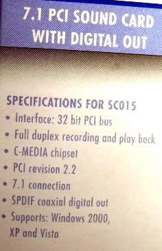 Image of Sweex PCI Sound Card 7.1 (IT3981)