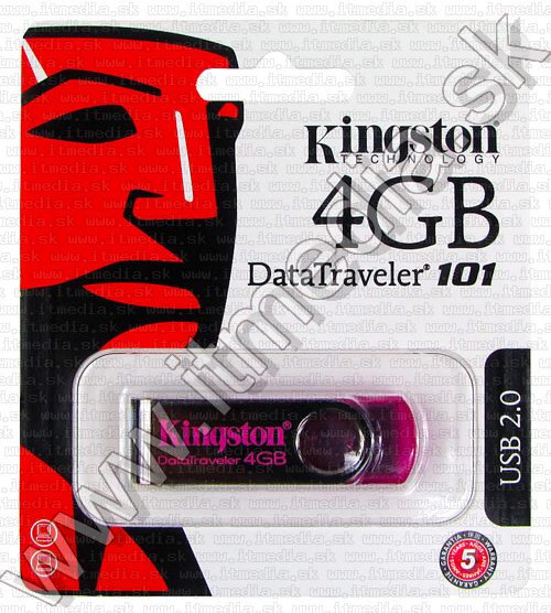 Image of Kingston USB pendrive 4GB *DT 101* Pink (IT5426)